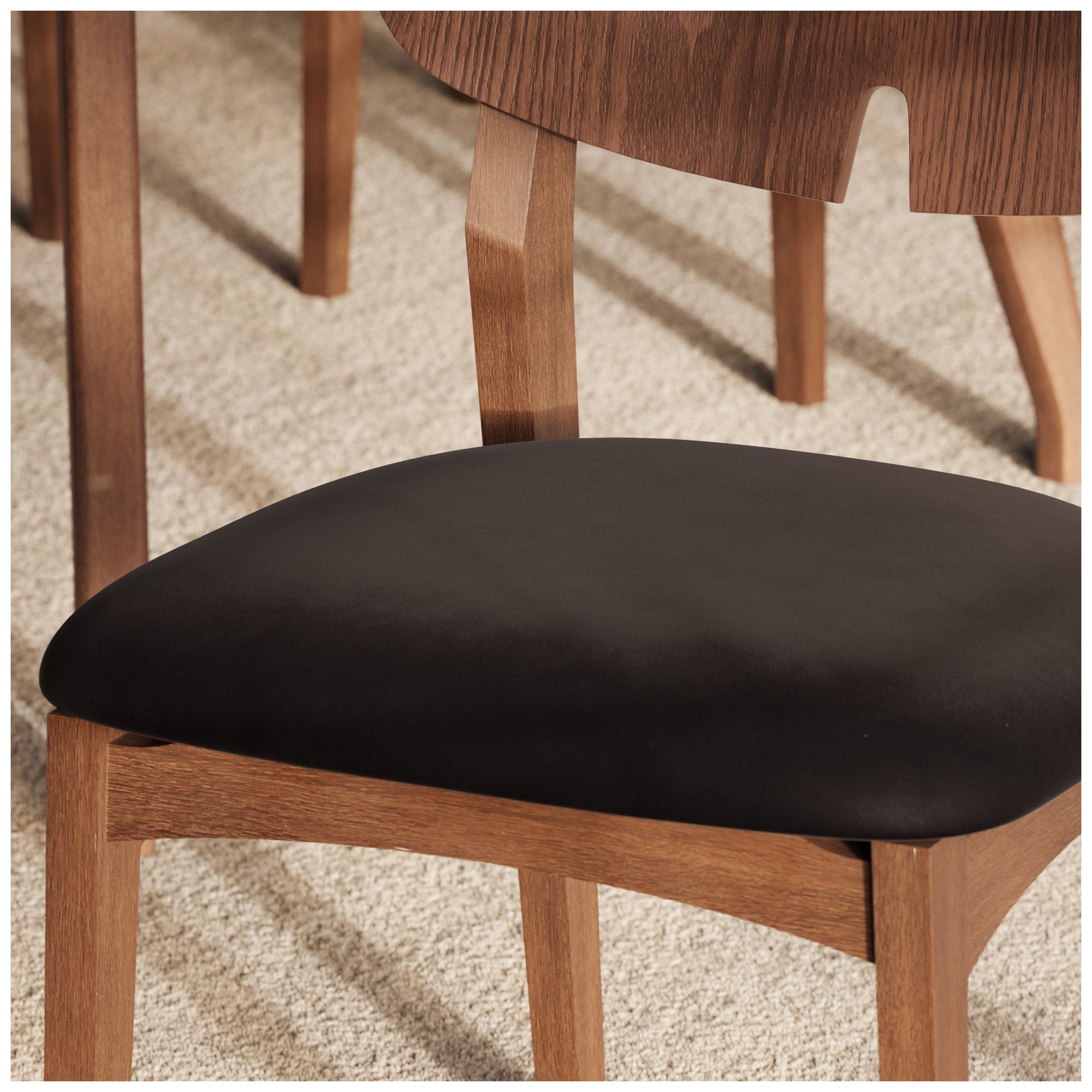 Metro Carmelo 26" Wide Walnut/Black Leather Accent Chair