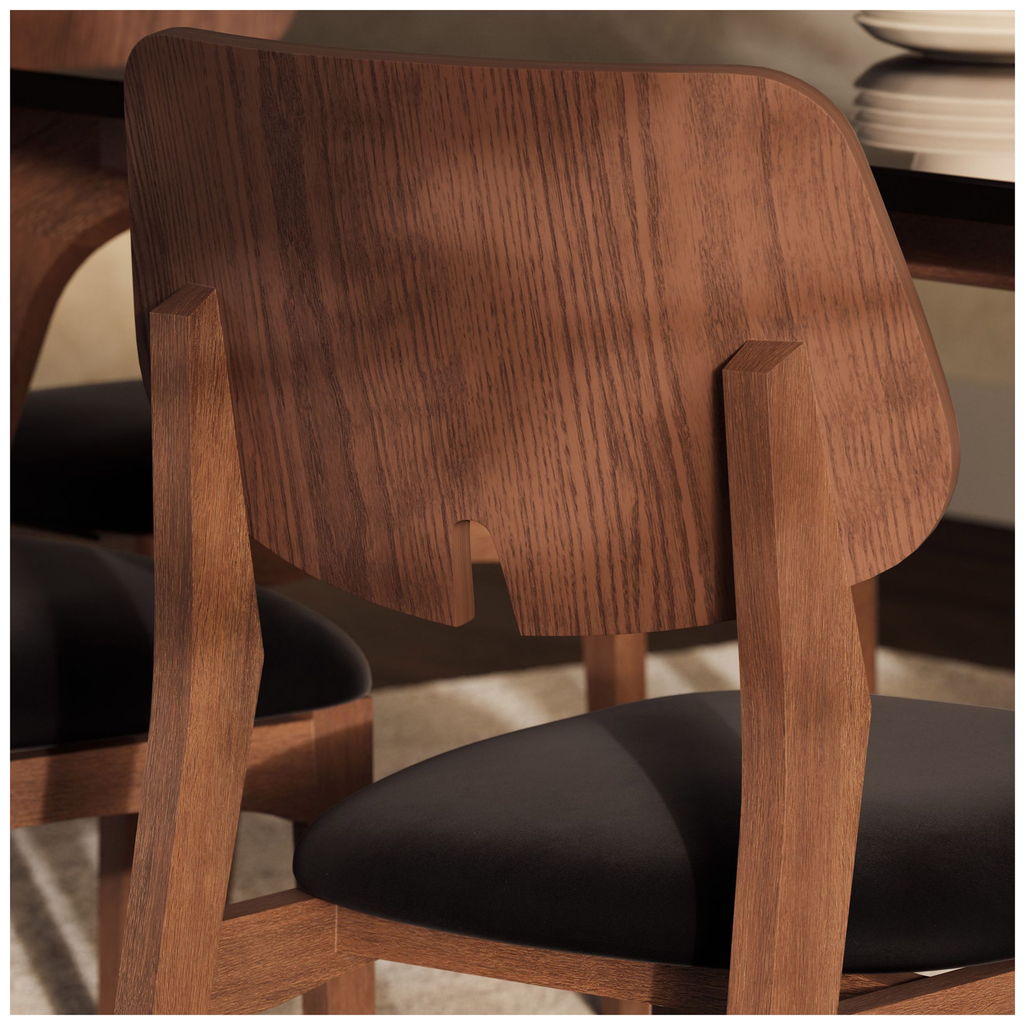 Metro Carmelo 26" Wide Walnut/Black Leather Accent Chair