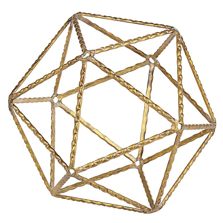 Image 1 Metro Geo Medium Gold Geometric Shaped Metal Ball