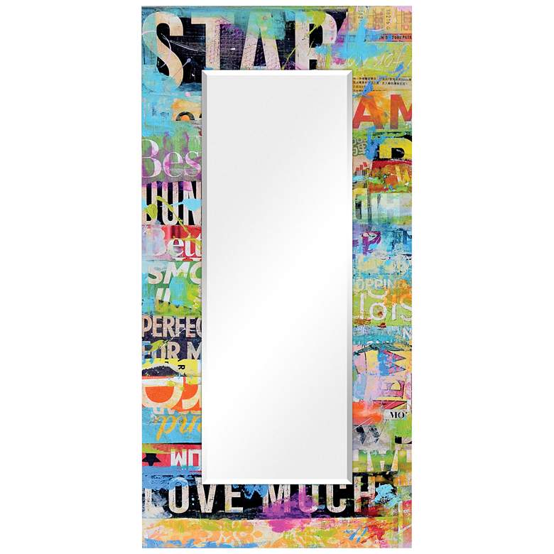 Image 3 Metro Mix Art Glass 36" x 72" Rectangular Wall Mirror