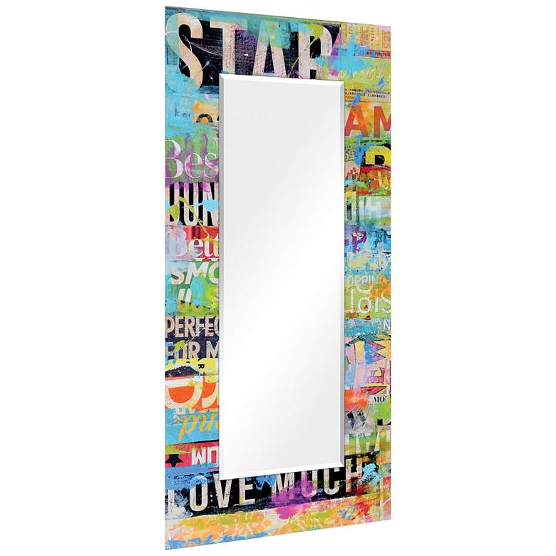 Image 5 Metro Mix Art Glass 36 inch x 72 inch Rectangular Wall Mirror more views