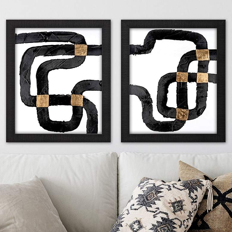 Image 2 Metro Path I 24" High 2-Piece Framed Wall Art Set