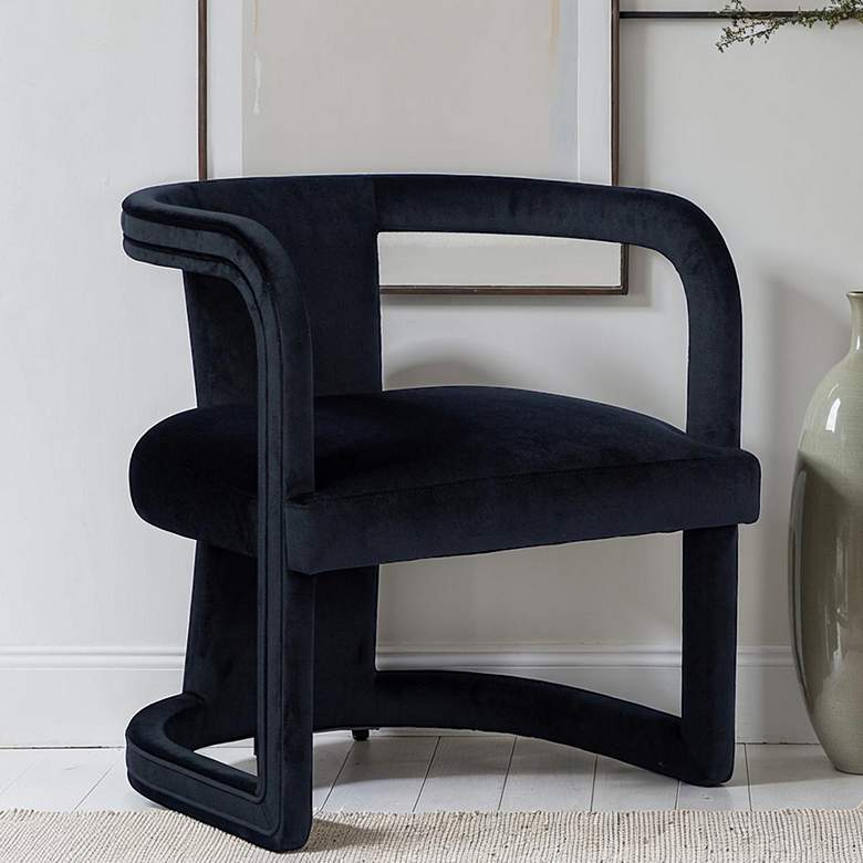 Image 1 Metro Rory 24.75" Wide New Black Accent Chair