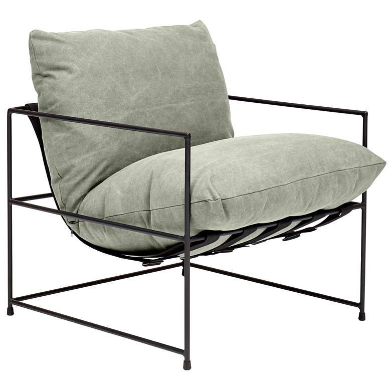 Image 1 Metro Trent 28.5" Wide Washed Forest Accent Chair Black Frame