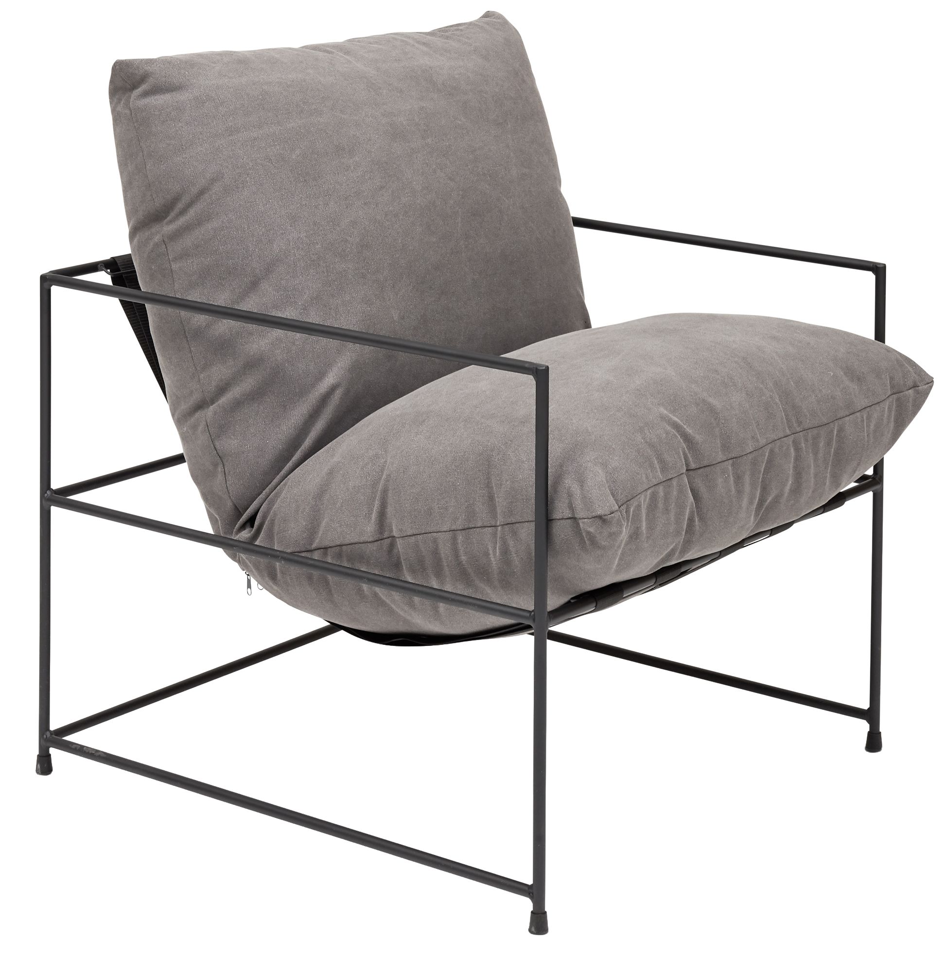 Image 2 Metro Trent 28.5" Wide Washed Grey Accent Chair Black Frame