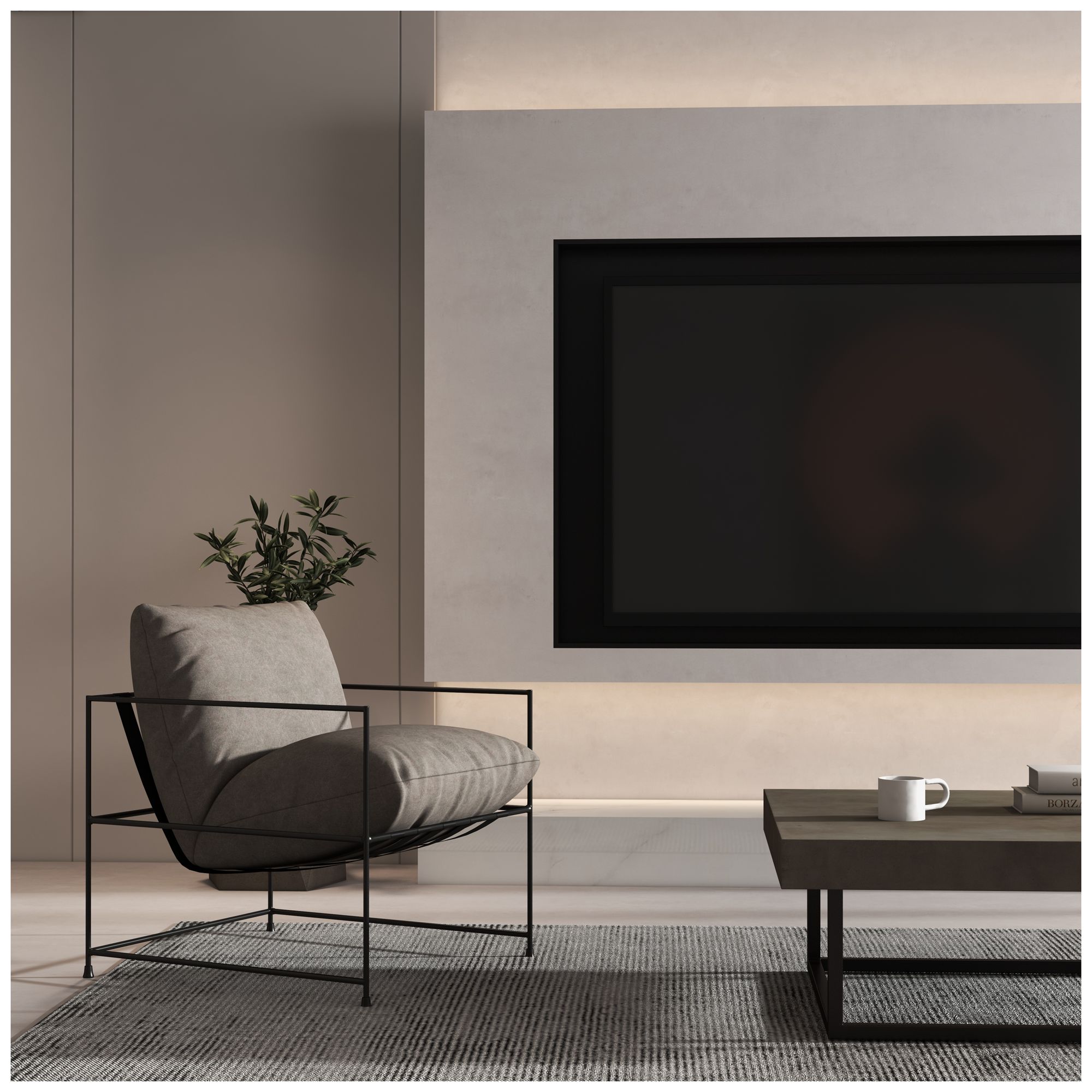 Image 6 Metro Trent 28.5" Wide Washed Grey Accent Chair Black Frame more views