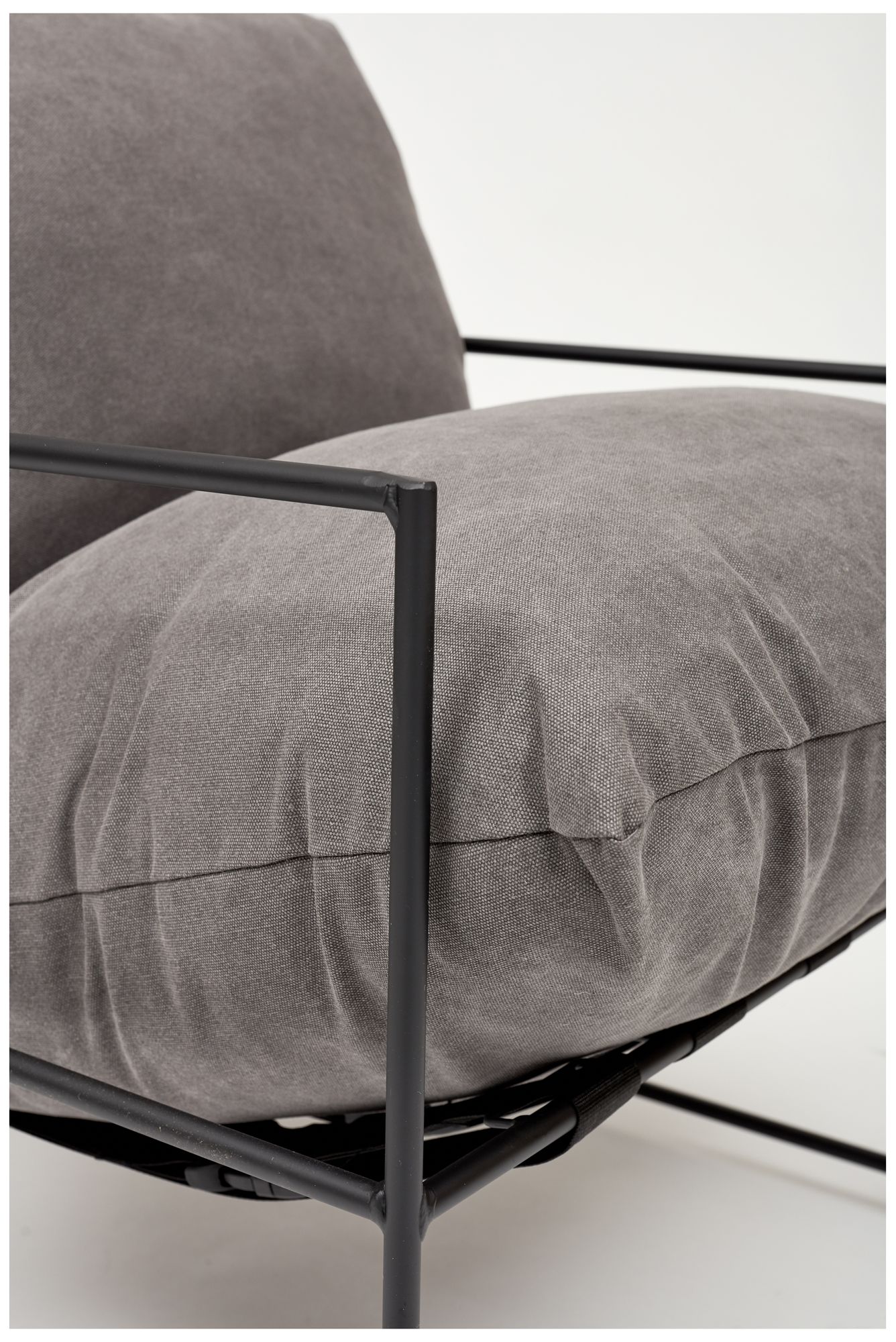 Metro Trent 28.5" Wide Washed Grey Accent Chair Black Frame