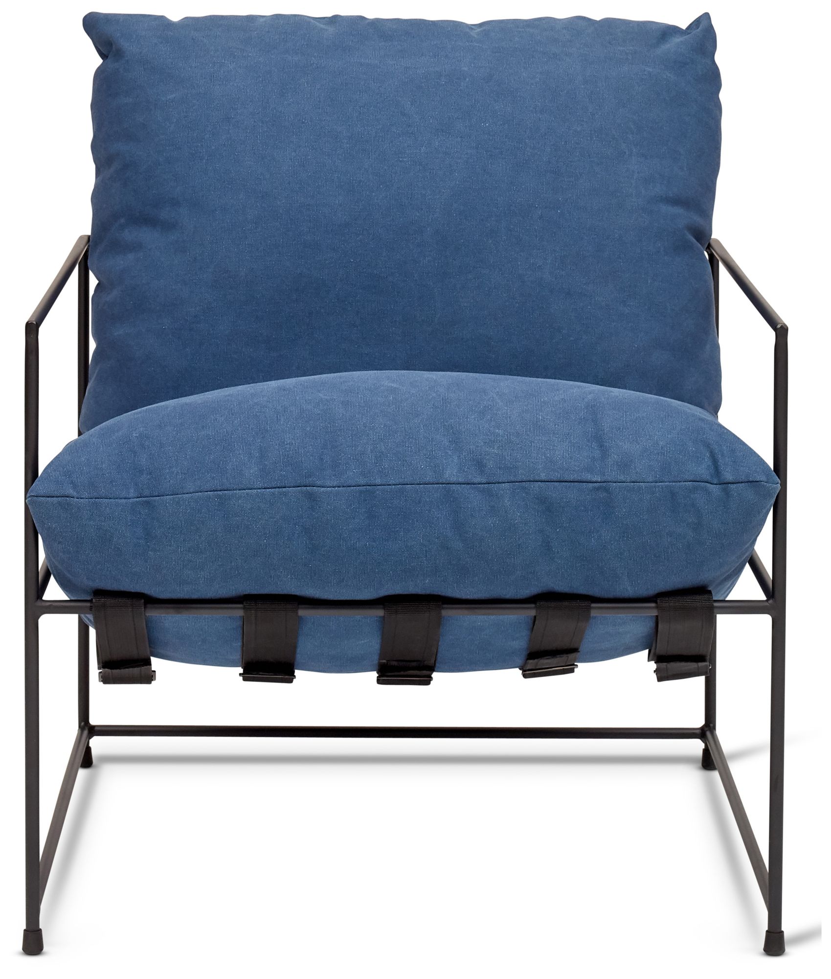 Image 4 Metro Trent 28.5" Wide Washed Navy Accent Chair Black Frame more views