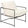 2_Metro Trent 28.5" Wide Washed White Accent Chair Black Frame
