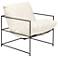 Metro Trent 28.5" Wide Washed White Accent Chair Black Frame