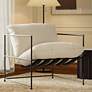 1_Metro Trent 28.5" Wide Washed White Accent Chair Black Frame