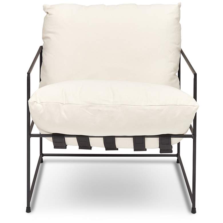 Image 3 Metro Trent 28.5" Wide Washed White Accent Chair Black Frame more views