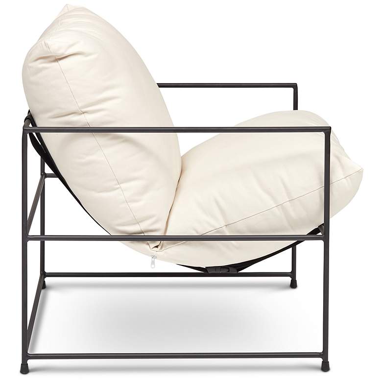Image 4 Metro Trent 28.5" Wide Washed White Accent Chair Black Frame more views