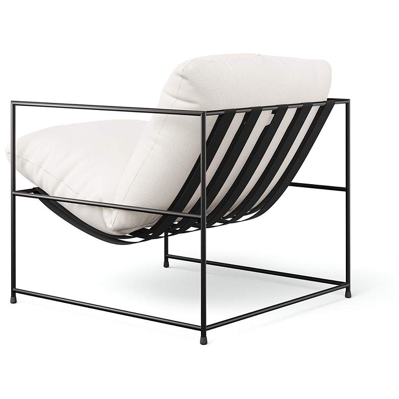 Image 6 Metro Trent 28.5" Wide Washed White Accent Chair Black Frame more views