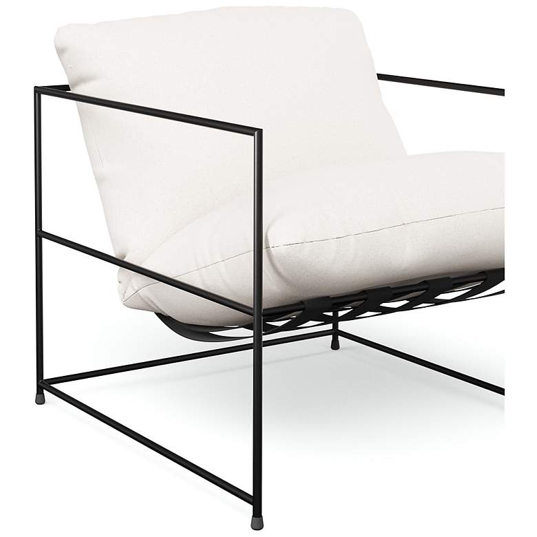 Image 7 Metro Trent 28.5" Wide Washed White Accent Chair Black Frame more views