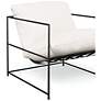 7_Metro Trent 28.5" Wide Washed White Accent Chair Black Frame more views
