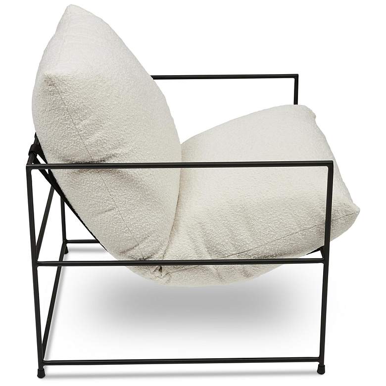 Image 3 Metro Trent 28.5" Wide White Boucle Accent Chair Black Frame more views