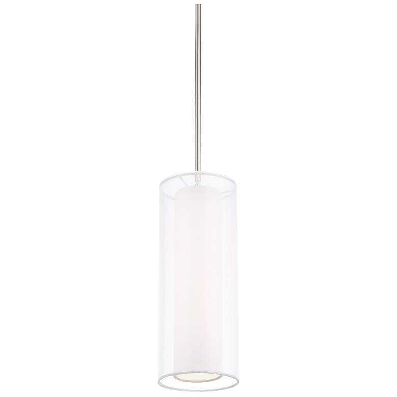 Image 2 Metropolis 13"H x 5"W 1-Light Mini Pendant in Brushed Nickel