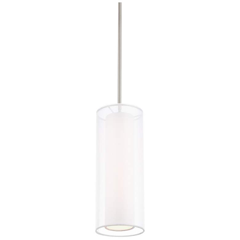 Image 1 Metropolis 13 inchH x 5 inchW 1-Light Mini Pendant in Brushed Nickel