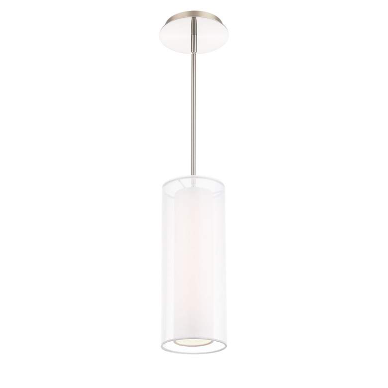 Image 3 Metropolis 13"H x 5"W 1-Light Mini Pendant in Brushed Nickel more views
