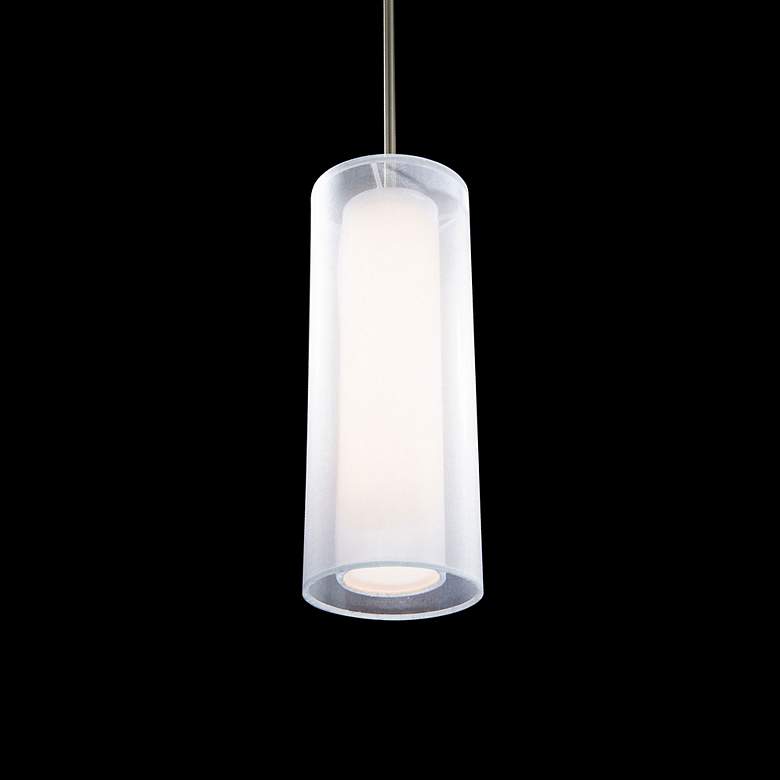 Image 5 Metropolis 13"H x 5"W 1-Light Mini Pendant in Brushed Nickel more views