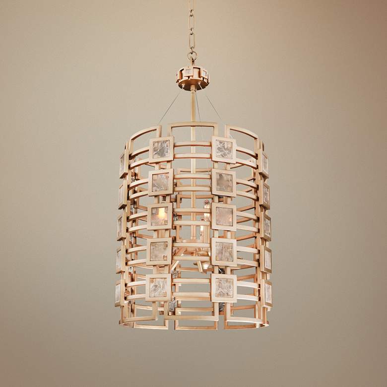 Image 1 Metropolis 19 inch Wide Modern Gold Lattice-Cage Pendant Light