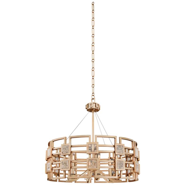 Image 2 Metropolis 28" Wide Modern Gold Lattice-Cage Pendant Light