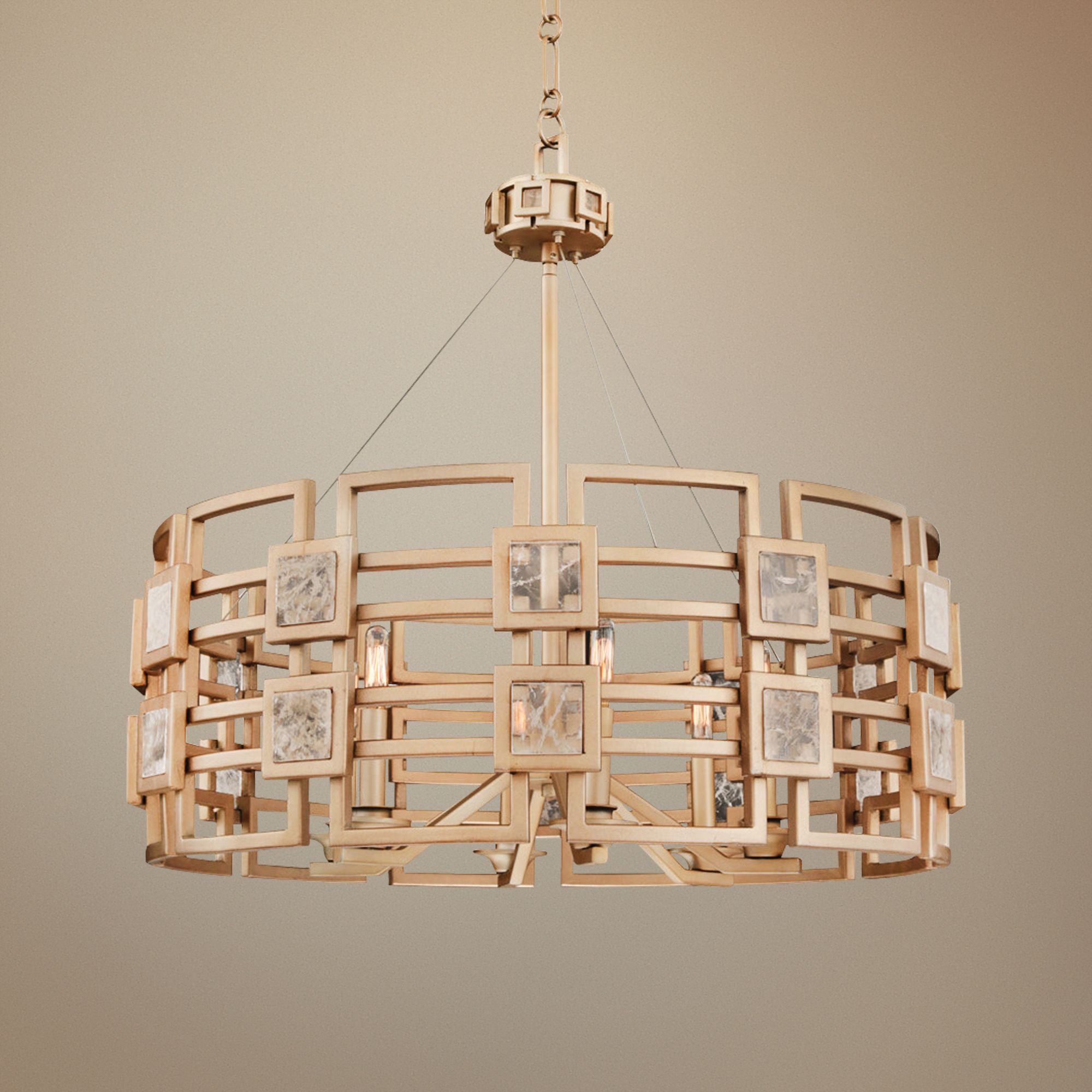 gold cage pendant light