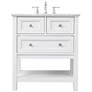 2_Metropolis 30" Wide White Wood 3-Drawer Single Sink Vanity