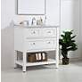 3_Metropolis 30" Wide White Wood 3-Drawer Single Sink Vanity more views