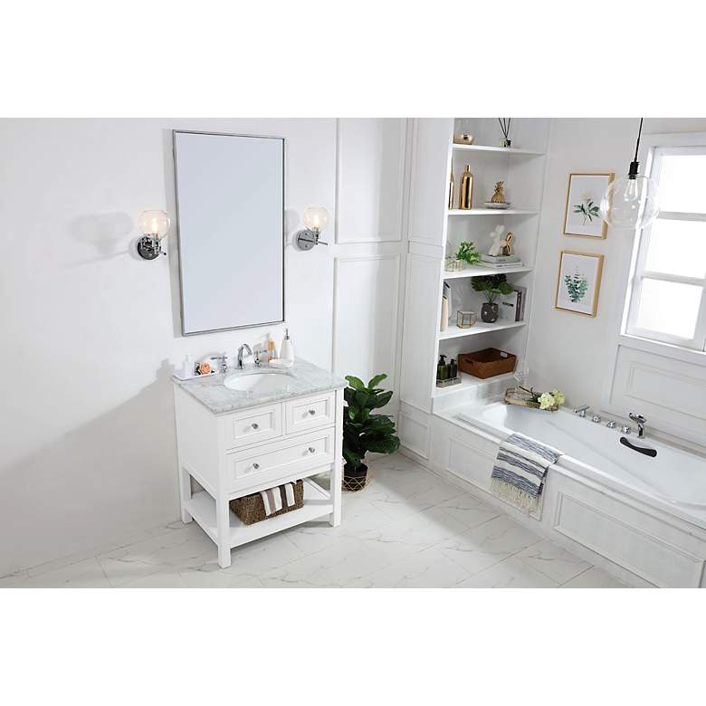 Image 4 Metropolis 30" Wide White Wood 3-Drawer Single Sink Vanity more views