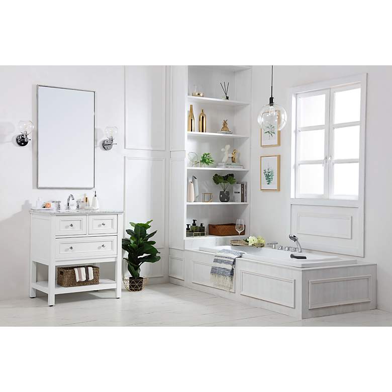 Image 6 Metropolis 30" Wide White Wood 3-Drawer Single Sink Vanity more views