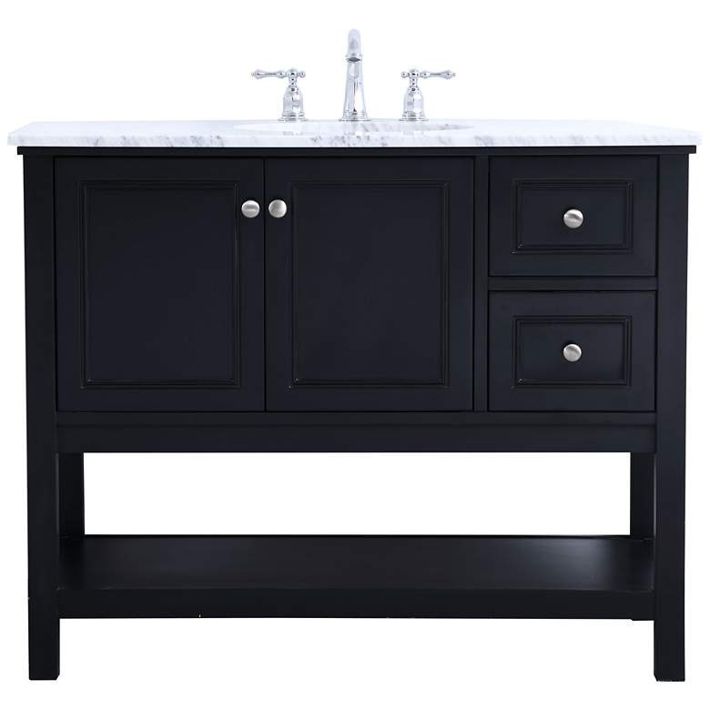 Image 2 Metropolis 42"W Black 2-Drawer Single Sink Bathroom Vanity
