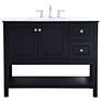 2_Metropolis 42"W Black 2-Drawer Single Sink Bathroom Vanity