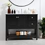 1_Metropolis 42"W Black 2-Drawer Single Sink Bathroom Vanity