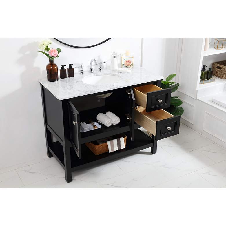 Image 4 Metropolis 42"W Black 2-Drawer Single Sink Bathroom Vanity more views
