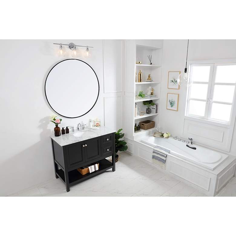 Image 6 Metropolis 42"W Black 2-Drawer Single Sink Bathroom Vanity more views