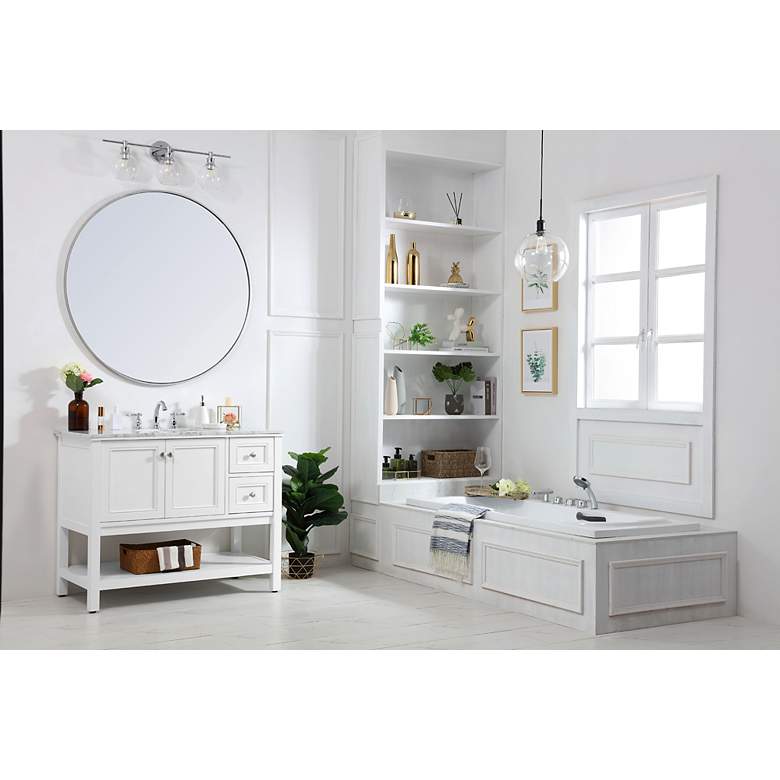 Image 6 Metropolis 42"W White 2-Drawer Single Sink Bathroom Vanity more views