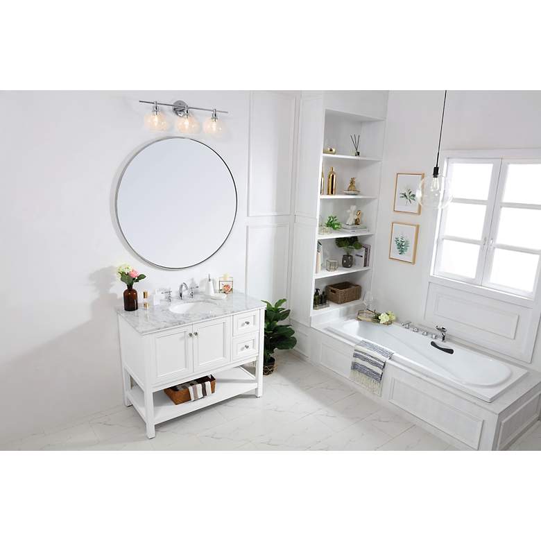 Image 7 Metropolis 42"W White 2-Drawer Single Sink Bathroom Vanity more views