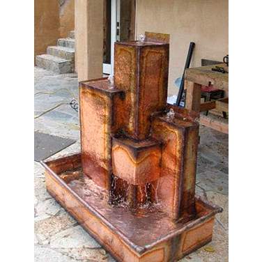 Metropolis 48"H Heavy Gauge Copper Outdoor Bubbler Fountain