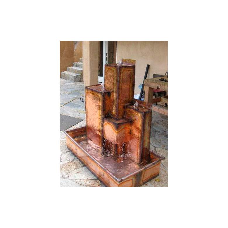 Image 1 Metropolis 48"H Heavy Gauge Copper Outdoor Bubbler Fountain