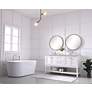 Metropolis 60"W White 2-Drawer Double Sink Bathroom Vanity
