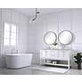Metropolis 60"W White 2-Drawer Double Sink Bathroom Vanity