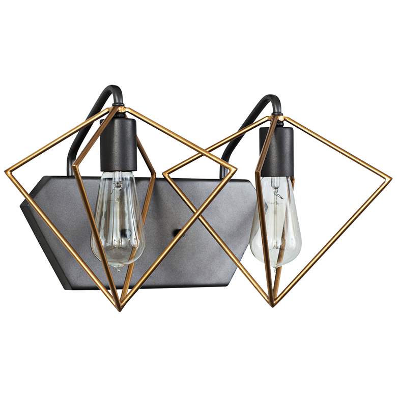 Image 1 Metropolis 9 1/2"H Antique Gold and Rustic Bronze 2-Light Wall Sconce