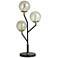Metropolis - Steel 3 Tiered Table Lamp With Glass Globe Shades