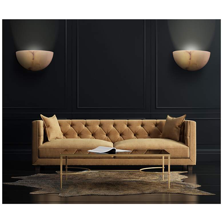 Image 2 Metropolitan 1-Light 11-in White Indoor Wall Sconce with Alabaster Shade more views
