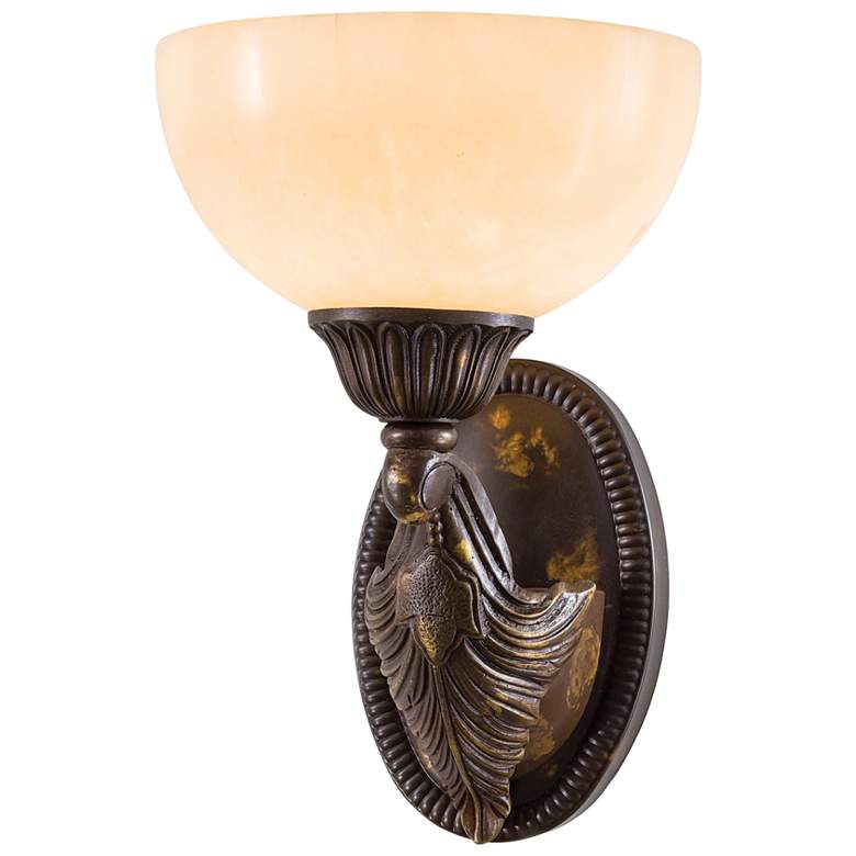 Image 1 Metropolitan 1-Light 7.5-in Antique Oxidized Bronze Wall Sconce with Shade
