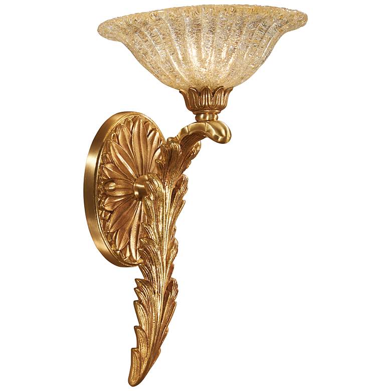 Image 1 Metropolitan 1-Light 8.75-in French Gold Wall Sconce with Gold Glass Shade
