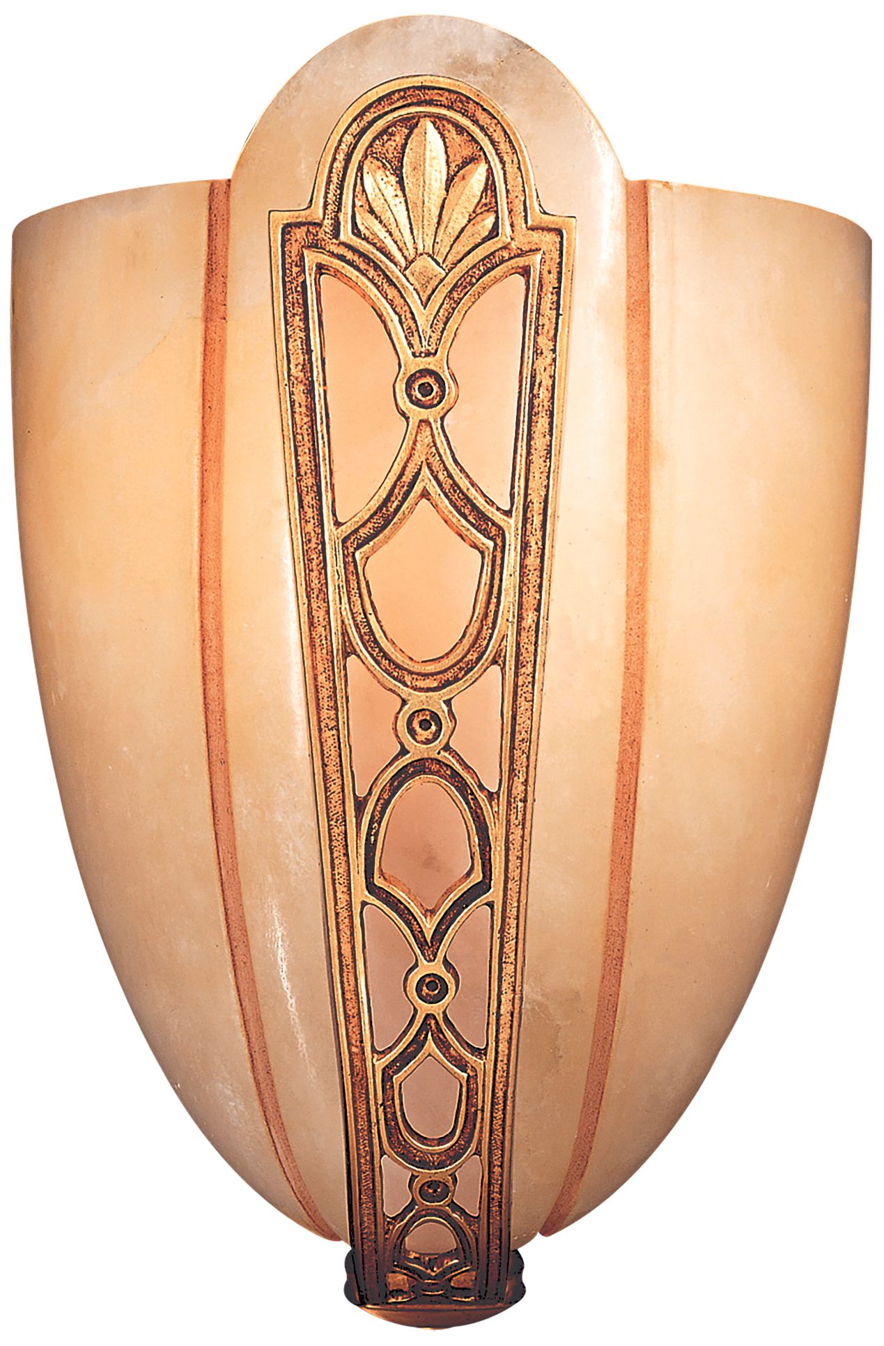 Image 3 Metropolitan 1-Light French Gold Wall Sconce with Alabaster Glass Shade more views