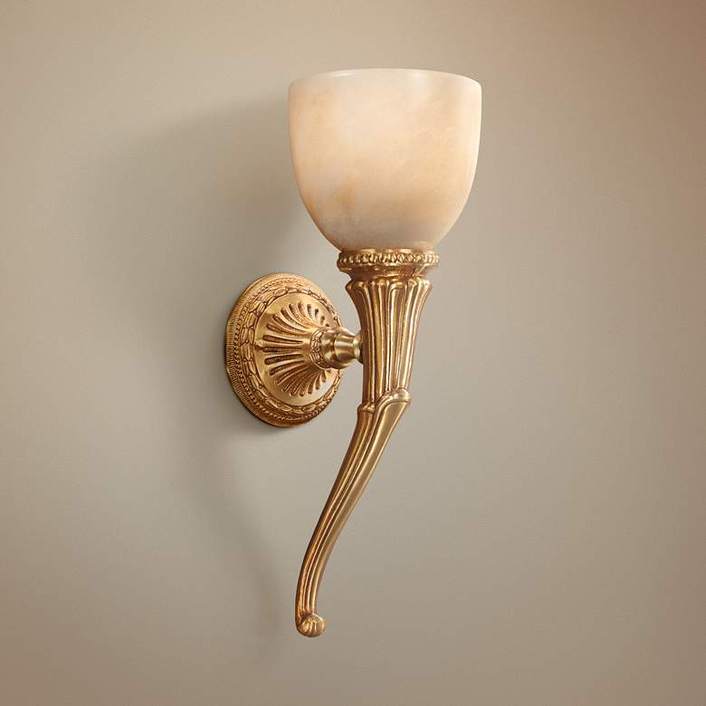 Image 1 Metropolitan 17 1/2 inchH French Gold Hand-Made Wall Sconce